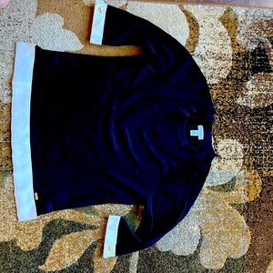 Calvin Klein Black and White 3/4 Sleeve Sweater